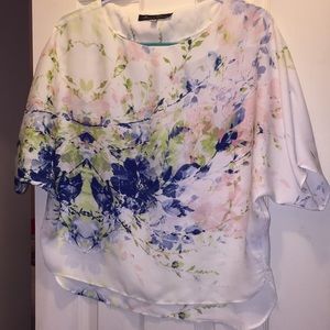 Pretty Dolman/Cocoon Sz Small, Rose & Olive blouse